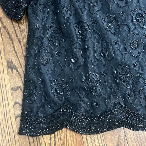 Vintage Candlelight & Champagne Womens Beaded Top Size 22WP Evening Glam Party - Picture 3 of 9